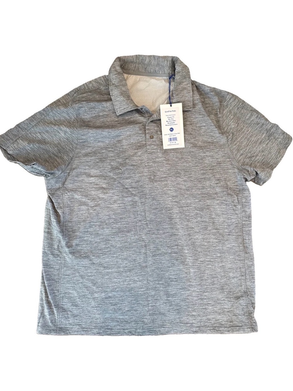 Outdoor Voices Men's GridTek Polo Retails For $68! Gray Brand New Size XL